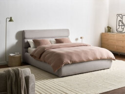 Beliani Ottoman Bed Faux Linen Bonifacio 160 X 200 Cm (Eu King Size) Grey - thumbnail 2