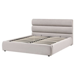 Beliani Ottoman Bed Faux Linen Bonifacio 160 X 200 Cm (Eu King Size) Grey - thumbnail 4
