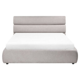Beliani Ottoman Bed Faux Linen Bonifacio 160 X 200 Cm (Eu King Size) Grey - thumbnail 6