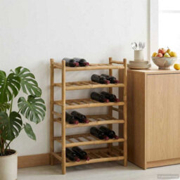 Walplus Wine Rack Natural 57 X 29.5 X 72 Cm Bamboo