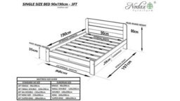 Nodax Single Bed Frame, F1, Solid Pine Wood, Easy Assembly, Sturdy Slats & Comfortable Bedroom Furniture, 3Ft, Alder Finish - thumbnail 5