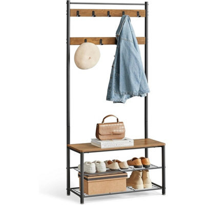 3-In-1 Hallway Organizer With Shoe Rack And Coat Hooks - image 1