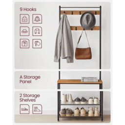 3-In-1 Hallway Organizer With Shoe Rack And Coat Hooks - thumbnail 6