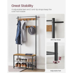 3-In-1 Hallway Organizer With Shoe Rack And Coat Hooks - thumbnail 5
