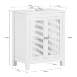 Sobuy Bzr35-W, Under Sink Cabinet Bathroom Vanity Unit Bathroom Storage Cabinet With Doors,white,w50Xd32Xh60 - thumbnail 3