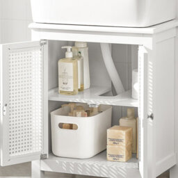 Sobuy Bzr35-W, Under Sink Cabinet Bathroom Vanity Unit Bathroom Storage Cabinet With Doors,white,w50Xd32Xh60 - thumbnail 5