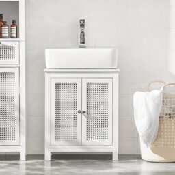 Sobuy Bzr35-W, Under Sink Cabinet Bathroom Vanity Unit Bathroom Storage Cabinet With Doors,white,w50Xd32Xh60 - thumbnail 2