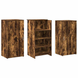 Berkfield Reception Desk Smoked Oak 155X50X103.5 Cm Engineered Wood - thumbnail 7
