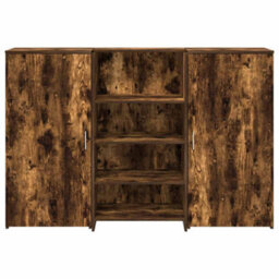 Berkfield Reception Desk Smoked Oak 155X50X103.5 Cm Engineered Wood - thumbnail 5