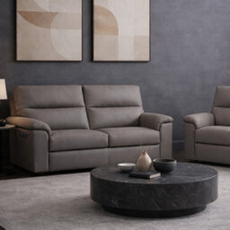 Aspire Marlowe Real Leather Power Recliner Two Seater Sofa With Usb Charging, Slate - thumbnail 1