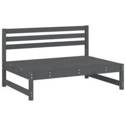 Berkfield 5 Piece Garden Lounge Set Grey Solid Wood Pine - thumbnail 3