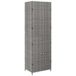 Walplus Garden Storage Cabinet Grey 59X40X180 Cm Poly Rattan - thumbnail 2