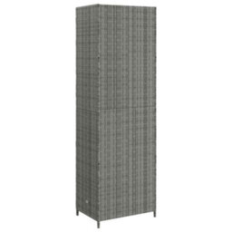 Walplus Garden Storage Cabinet Grey 59X40X180 Cm Poly Rattan - thumbnail 8