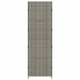 Walplus Garden Storage Cabinet Grey 59X40X180 Cm Poly Rattan - thumbnail 6