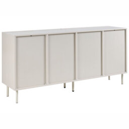 Wyld and Coco Luminahome Cashmere 4-Door Sideboard With Metal Legs, Wide Beige Storage Cabinet (W160 X D38 X H75Cm) - thumbnail 6