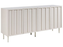 Wyld and Coco Luminahome Cashmere 4-Door Sideboard With Metal Legs, Wide Beige Storage Cabinet (W160 X D38 X H75Cm) - thumbnail 3