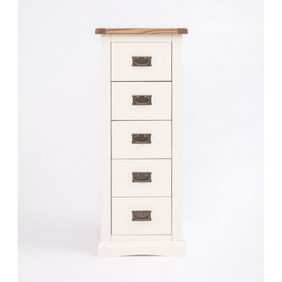 Cabinet Bits Cosenza 5 Drawer Narrow Chest Of Drawers Bras Drop Handle - image 1