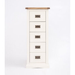 Cabinet Bits Cosenza 5 Drawer Narrow Chest Of Drawers Bras Drop Handle - thumbnail 1