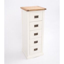 Cabinet Bits Cosenza 5 Drawer Narrow Chest Of Drawers Bras Drop Handle - thumbnail 4