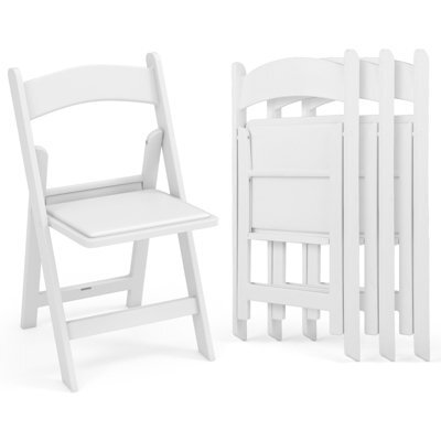 Costway 4 Pack Folding Dining Chair All-Weather Indoor Outdoor Resin Chairs - image 1