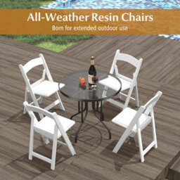 Costway 4 Pack Folding Dining Chair All-Weather Indoor Outdoor Resin Chairs - thumbnail 6