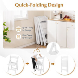 Costway 4 Pack Folding Dining Chair All-Weather Indoor Outdoor Resin Chairs - thumbnail 8