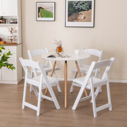 Costway 4 Pack Folding Dining Chair All-Weather Indoor Outdoor Resin Chairs - thumbnail 3