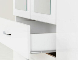 Seconique Nevada Gloss 3 Door 2 Drawer Mirrored Wardrobe White Gloss - thumbnail 7