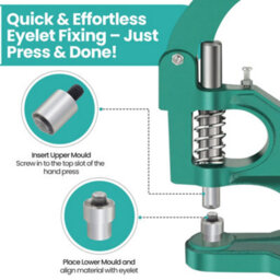Neel Blue 15mm Eyelets Grommets Fixing Dies Set For Green Machine Hand Press, Eyelets Fixing Tool - thumbnail 3