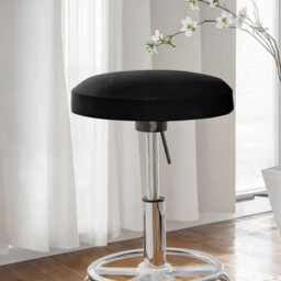 Round Stool Cover, 4 Stretchable Bar Chair Covers, Easy Care Washable Wrinkle Free Soft And Durable (Black) - thumbnail 3