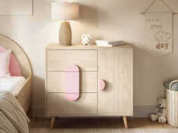 Flair Noah Chest Of Drawers Oak & Pink - thumbnail 2