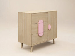 Flair Noah Chest Of Drawers Oak & Pink - thumbnail 5
