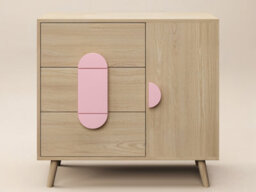 Flair Noah Chest Of Drawers Oak & Pink - thumbnail 4