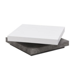 Furniture in Fashion Hugo Rotating Gloss Coffee Table In White And Concrete Effect - thumbnail 6