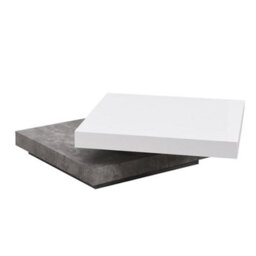 Furniture in Fashion Hugo Rotating Gloss Coffee Table In White And Concrete Effect - thumbnail 8