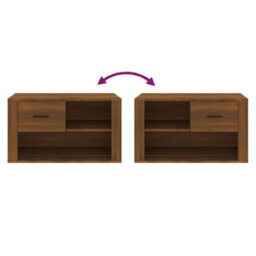 Berkfield Shoe Cabinet Brown Oak 80X35X45 Cm Engineered Wood - thumbnail 7