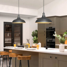 Long Life Lamps Company Vintage Metal Iron Grey Ceiling Pendant Light M0178 - thumbnail 7