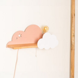 Valuelights Kids Pink And White Dinosaur Design Plug In Wall Light With Shelf And Pull Cord Switch - Including Bulb - thumbnail 3
