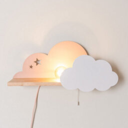 Valuelights Kids Pink And White Dinosaur Design Plug In Wall Light With Shelf And Pull Cord Switch - Including Bulb - thumbnail 5