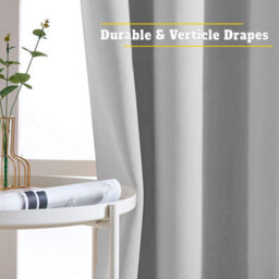 Aspire Homeware Plain Room Darkening Blackout Eyelet Curtain Pair Light Grey (W) 228Cm X (D)228Cm With Tie Back Pair - thumbnail 8