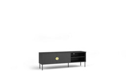 Arte Mond 8 Tv Cabinet W160Cm X H54Cm X D40Cm Black Graphite - Modern Media Storage With Cable Management