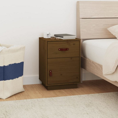 Berkfield Bedside Cabinet Honey Brown 40X34X55 Cm Solid Wood Pine - image 1