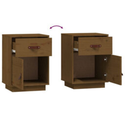 Berkfield Bedside Cabinet Honey Brown 40X34X55 Cm Solid Wood Pine - thumbnail 8