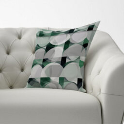 Warren Reed Designer Geometric Grey Green Cushions 60Cm X 60Cm - thumbnail 2