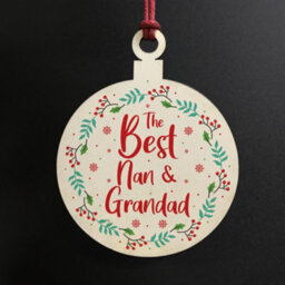 Red Ocean Nan And Grandad Christmas Gift Hanging Decoration Novelty Gift For Grandparents - thumbnail 2