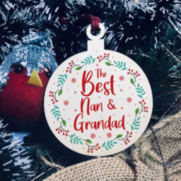 Red Ocean Nan And Grandad Christmas Gift Hanging Decoration Novelty Gift For Grandparents