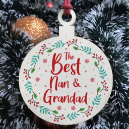 Red Ocean Nan And Grandad Christmas Gift Hanging Decoration Novelty Gift For Grandparents - thumbnail 3