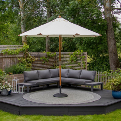 Styx 3M Deluxe Wooden Parasol In Beige - image 1