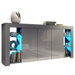 Sideboard Tv Unit Display Cabinet Cupboard Tv Stand Living Room High Gloss Doors - Dark Grey - thumbnail 3