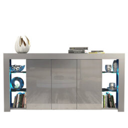 Sideboard Tv Unit Display Cabinet Cupboard Tv Stand Living Room High Gloss Doors - Dark Grey - thumbnail 6